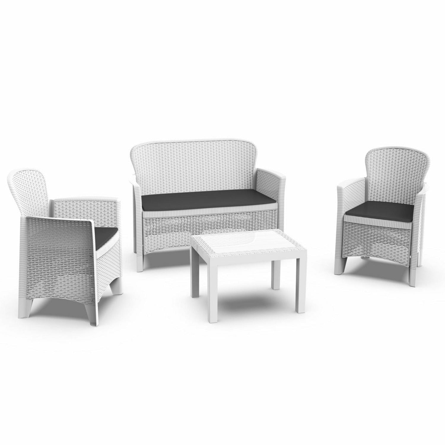 PROGARDEN - Set da giardino Jungle Bianco Linea Rattan